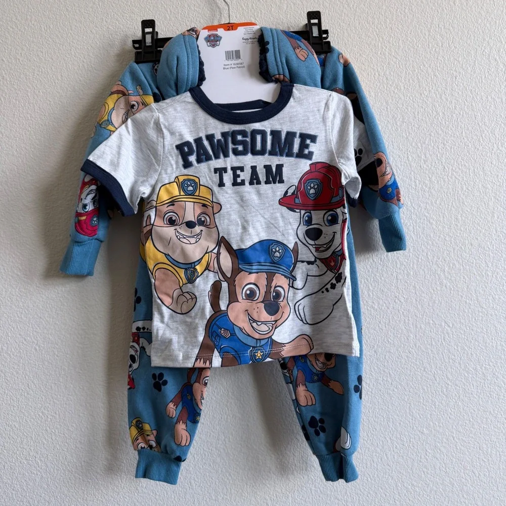 Paw Patrol Boys 3-Piece Hoodie T-Shirt and Jogger Pants Set Blue 2T NEW